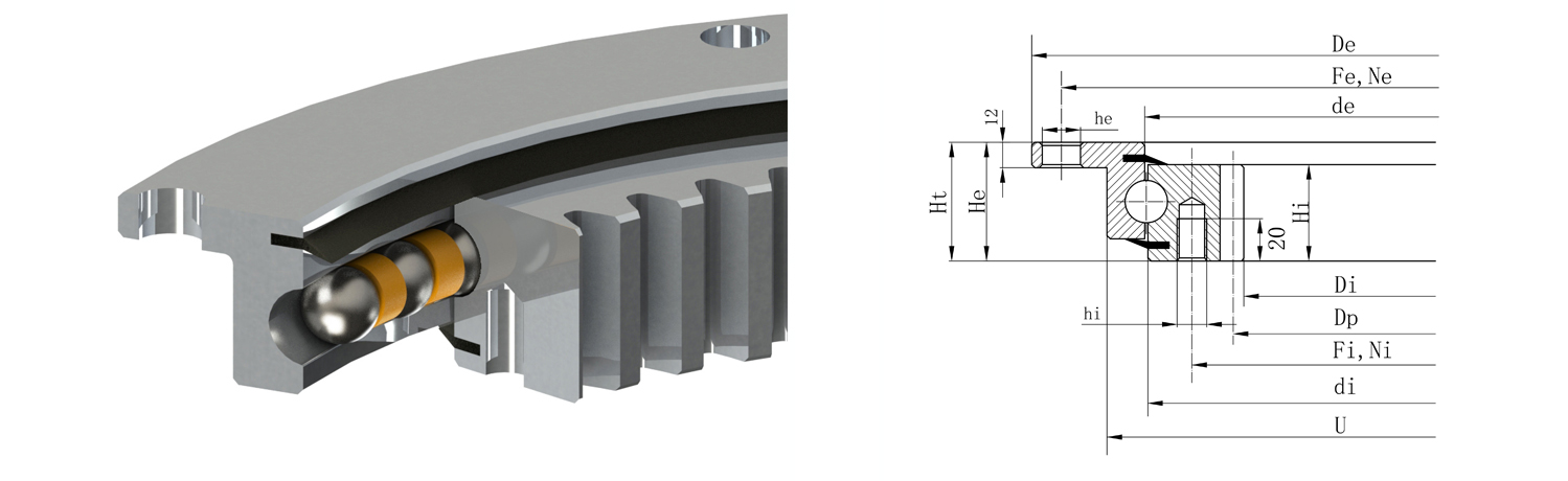 內齒法蘭轉盤軸承