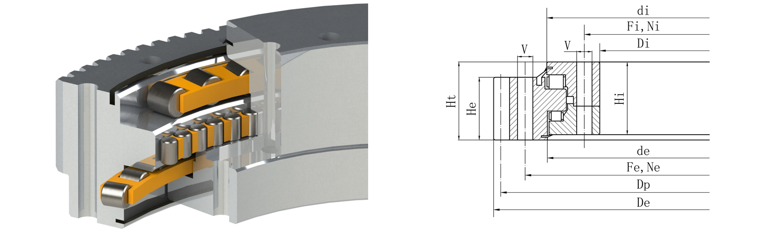 外齒式三排圓柱滾子轉盤軸承